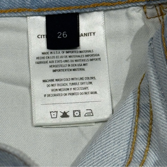 Citizens Of Humanity Sz 26 Blue Franca Pleated Baggy Jean Shorts Preppy Classic - Picture 9 of 10